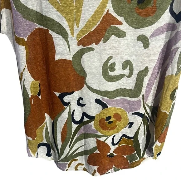 Rachel Zoe Women's Relaxed Floral Cap Sleeve Blouse Medium - Picture 8 of 9